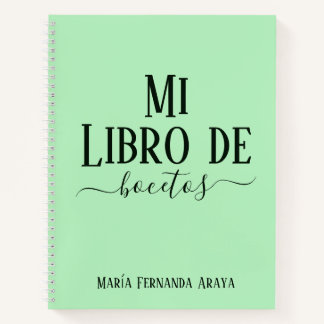 Elegante libro de bocetos soft green para ella notizblock