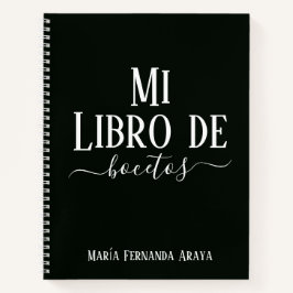 Elegante libro de bocetos verde regalo para ella notizblock