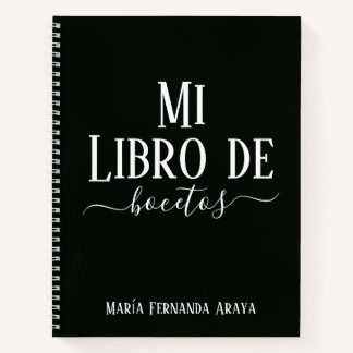 Elegante libro de bocetos verde regalo para ella notizblock
