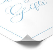 Elegante Lichtblaue Karten und Geschenke Poster (Ecke)
