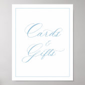 Elegante Lichtblaue Karten und Geschenke Poster (Vorne)