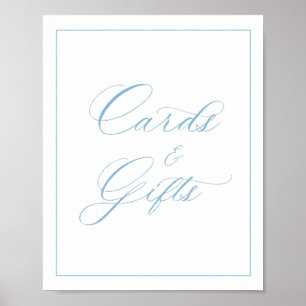 Elegante Lichtblaue Karten und Geschenke Poster