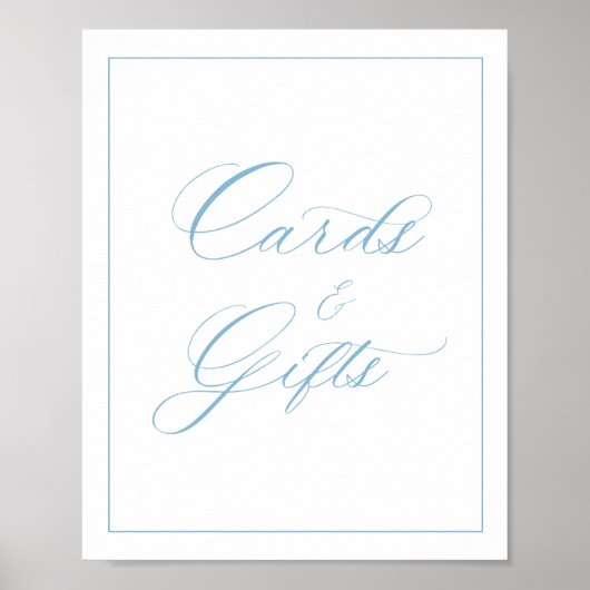 Elegante Lichtblaue Karten und Geschenke Poster (Vorne)