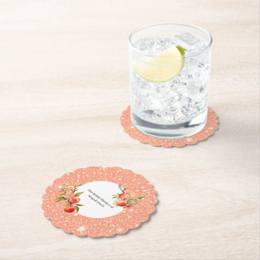 Elegante Liebe als Sweet wie ein Peach-Brautparty Untersetzer (Vor Ort)