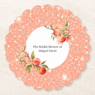 Elegante Liebe als Sweet wie ein Peach-Brautparty Untersetzer