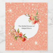 Elegante Liebe als Sweet wie ein Peach-Brautparty Weinetikett (Einzelnes Label)