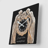 Elegante Liebe Art Deco Quadratische Wanduhr (Winkel)