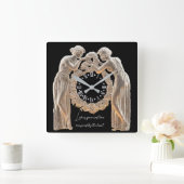 Elegante Liebe Art Deco Quadratische Wanduhr (Zuhause)