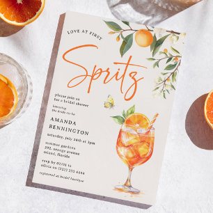 Elegante Liebe auf den ersten Spritz' Brautparty Einladung