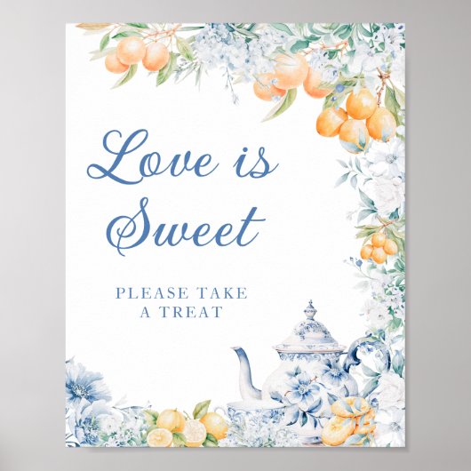 Elegante Liebe aus Blumen und Zitronen ist süß Poster (Vorne)