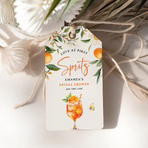 Elegante Liebe bei First Spritz' Brautparty Gunst Geschenkanhänger