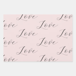 Elegante Liebe Blush Pink Gray Wedding Geschenkpapier Set