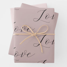 Elegante Liebe Cream Blush Beige Hochzeit Geschenkpapier Set