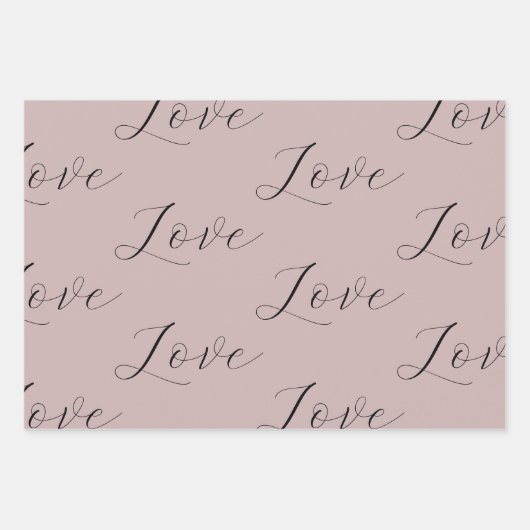 Elegante Liebe Cream Blush Beige Hochzeit Geschenkpapier Set (Vorderseite)