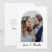 Elegante Liebe & Dank Foto Hochzeit Dankeskarte (Vorne/Hinten)