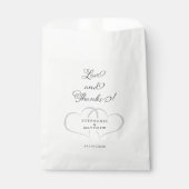 Elegante Liebe & Dank Hochzeitsherzen Chic Gray Geschenktütchen (Vorderseite)