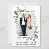 Elegante Liebe Dank Watercolor Eukalyptus Greenery Dankeskarte (Vorderseite)