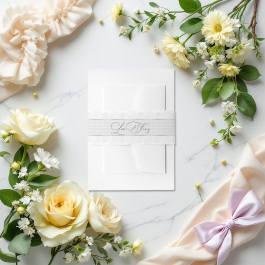 Elegante Liebe Extravagante Spitzen Bridal Dusche  Einladungsbanderole