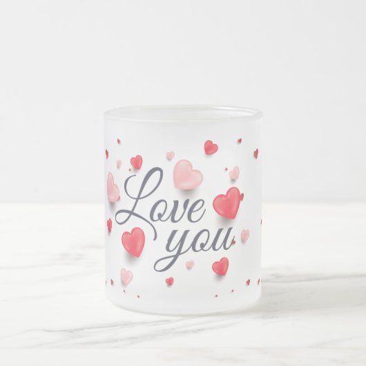 Elegante Liebe für die Valentinstag Kaffee-Tasse Mattglastasse (Mittel)