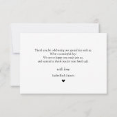 Elegante Liebe & Glück Romantische Hochzeit Dankeskarte (Rückseite)