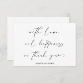 Elegante Liebe & Glück Romantische Hochzeit Dankeskarte (Vorne/Hinten)