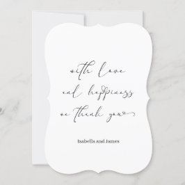 Elegante Liebe & Glück Romantische Hochzeit Dankeskarte