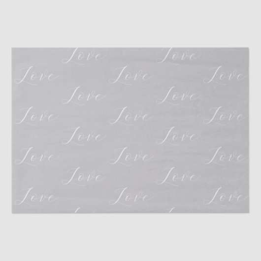Elegante Liebe Gray White Wedding Seidenpapier (Vorderseite)