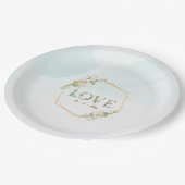 Elegante Liebe Greenery Gold Hershey's Mini Pappteller (Schrägansicht)