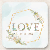 Elegante Liebe Grüne Getränkeuntersetzer (Vorderseite)