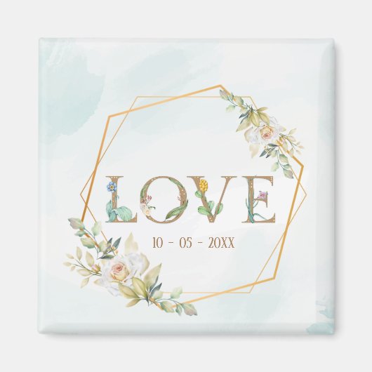 Elegante Liebe Grüne Magnet (Vorne)