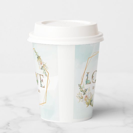 Elegante Liebe Grüne Pappbecher (Links)