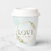 Elegante Liebe Grüne Pappbecher (Rückseite)