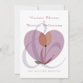 Elegante Liebe Herz Lesben Hochzeit Einladung (Vorderseite)