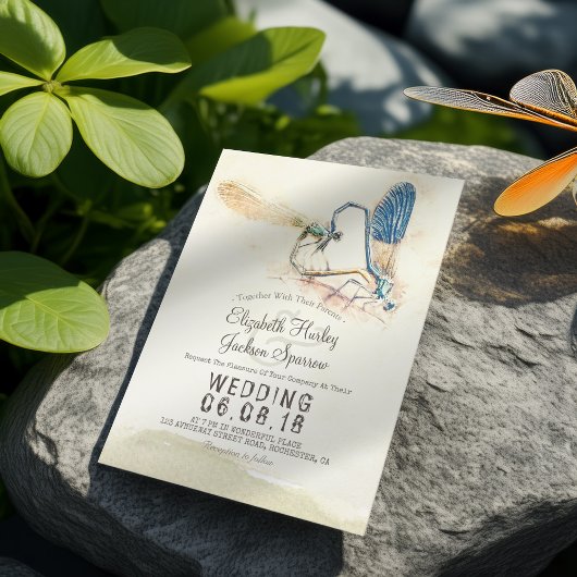 Elegante Liebe Herzdrachenmatische Paarung Poltera Einladung