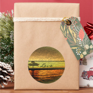 Elegante Liebe Hochzeitsticker Runder Aufkleber