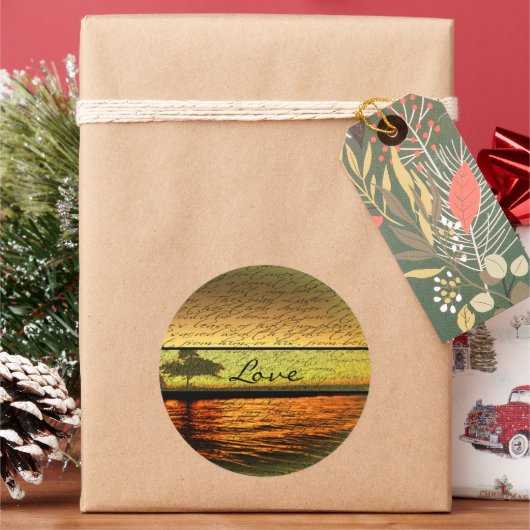 Elegante Liebe Hochzeitsticker Runder Aufkleber (Feiertag)