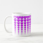 Elegante Liebe, Hoffnung & Sie brauchen Lila Herze Kaffeetasse (Links)