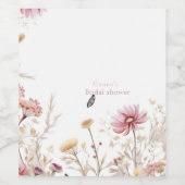 Elegante Liebe im blühenden Brautparty Weinetikett (Einzelnes Label)