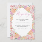 Elegante Liebe im Blumen Brautdusche Einladung (Rückseite)