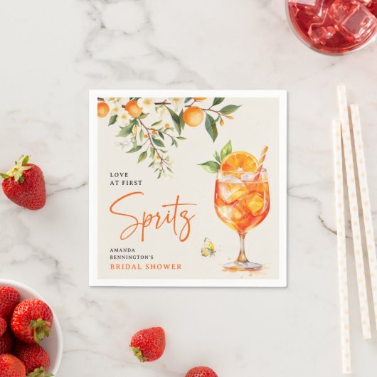 Elegante Liebe im Brautparty von First Spritz Serviette (Beispiel)