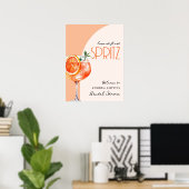 Elegante Liebe im First Spritz Brautparty Willkomm Poster (Heimbüro)