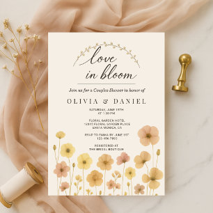 Elegante Liebe in Blüten-Boho-Paar-Dusche Einladung
