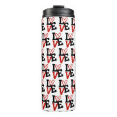 Elegante Liebe in Rot und Schwarz Thermosbecher (Vorderseite)