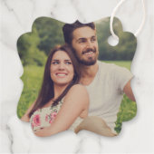 Elegante Liebe in Script Wedding Monogram Geschenkanhänger (Rückseite)