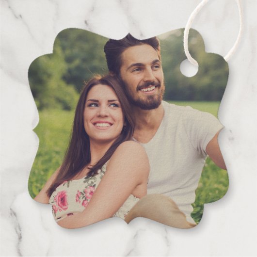 Elegante Liebe in Script Wedding Monogram Geschenkanhänger (Rückseite)