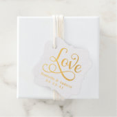 Elegante Liebe in Script Wedding Monogram Geschenkanhänger (Mit Box)