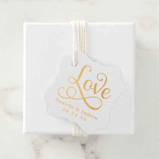 Elegante Liebe in Script Wedding Monogram Geschenkanhänger (Mit Box)