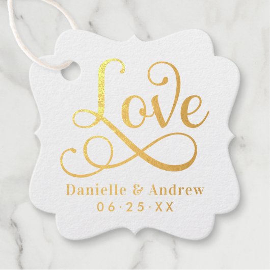 Elegante Liebe in Script Wedding Monogram Geschenkanhänger (Vorderseite)