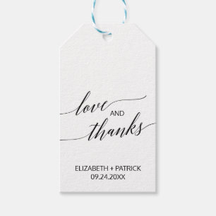 Elegante Liebe in Weiß und Schwarz-Kalligrafie & D Geschenkanhänger