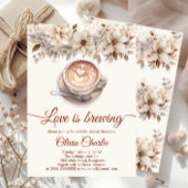 Elegante Liebe ist Brautparty-Kaffee brauen Einladung